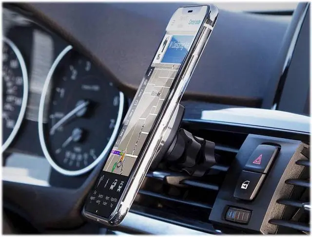 Alt view image 15 of 19 - naztech magbuddy universal magnetic air vent car phone mount. fully adjustable holder for handsfree phone calls and gps use, for iphone x/8/8 plus, samsung s9/s9+/note 8/smartphones & more black