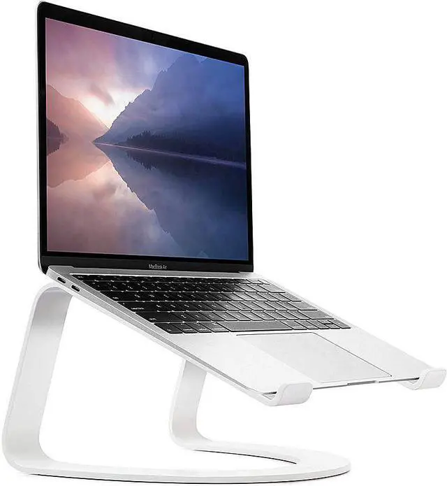 Alt view image 4 of 6 - twelve south curve for macbooks and laptops | ergonomic desktop cooling stand for home or office, white (special edition)