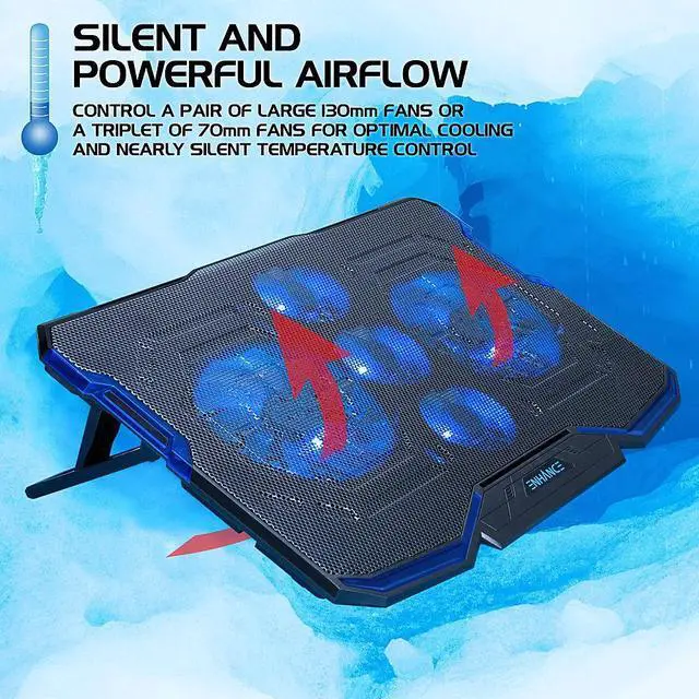Alt view image 3 of 7 - Enhance Cryogen Gaming Laptop Cooling Stand