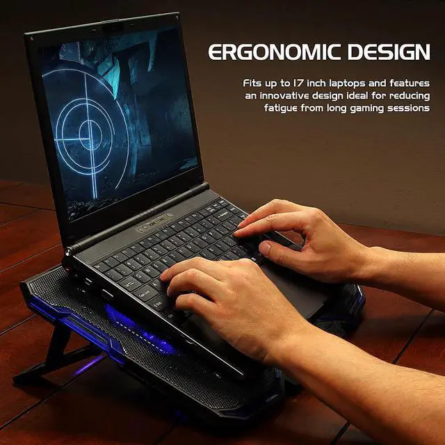 Alt view image 4 of 7 - Enhance Cryogen Gaming Laptop Cooling Stand