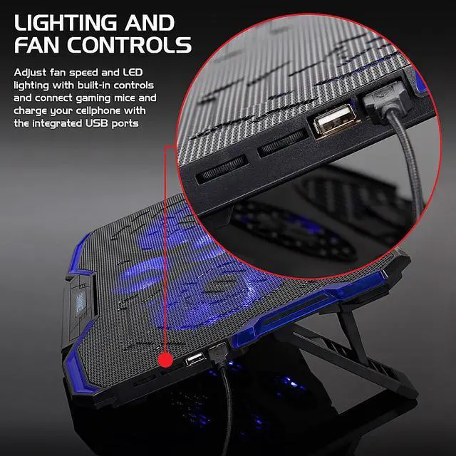Alt view image 6 of 7 - Enhance Cryogen Gaming Laptop Cooling Stand