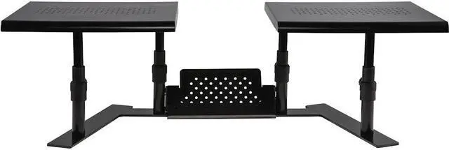 Alt view image 18 of 20 - Allsop Dual Monitor Stand Steel 32"Wx14"Dx6-1/10"-8-2/5" Black 31883