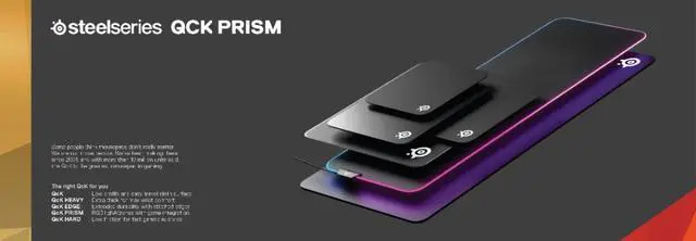 Alt view image 15 of 20 - steelseries qck gaming surface  xl rgb prism cloth  best selling mouse pad of all time  sized to cover desks / ca: steelseries qck gaming surface  optimized for gaming sensors