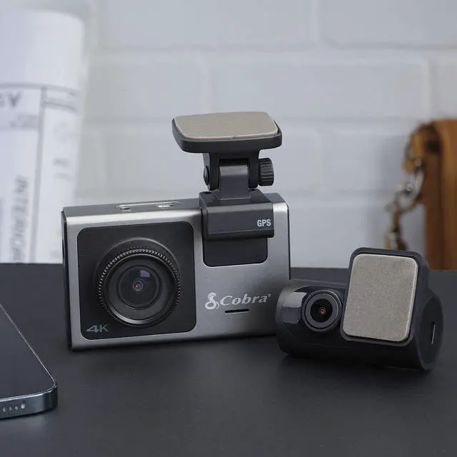 Alt view image 8 of 20 - Cobra SC 400D Dual-View Smart Dash Cam with Rear-View Accessory Cam 6412686 - Black