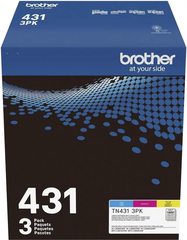 Alt view image 12 of 20 - Brother International - TN4313PK - Brother TN-431 Toner Cartridge - Cyan, Magenta, Yellow - Laser - Standard Yield -