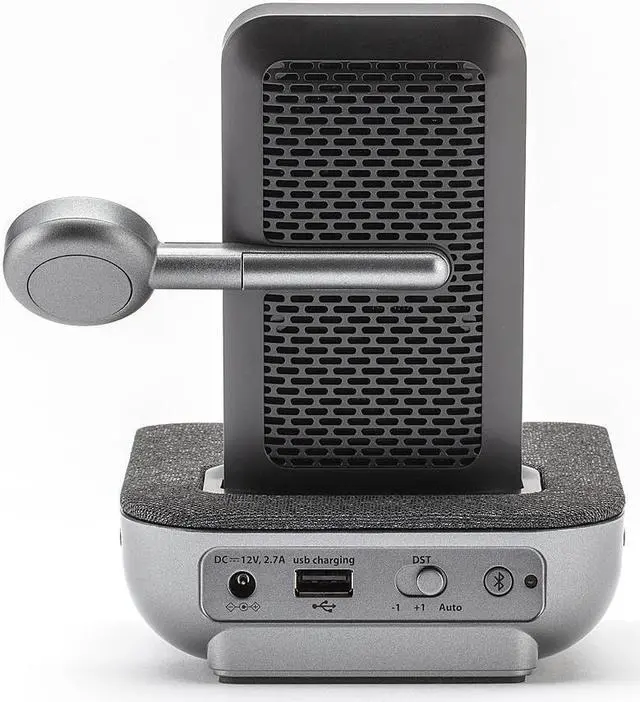 Alt view image 10 of 11 - iHome Wireless Charging Alarm Clock TimeBase Pro+ with Bluetooth/USB and Apple Watch Black Speakers and Alarm Clocks