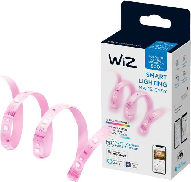 Alt view image 2 of 11 - Wiz 603571 Color LED Strip Extension 1m/3.3ft 800LM Wi-Fi