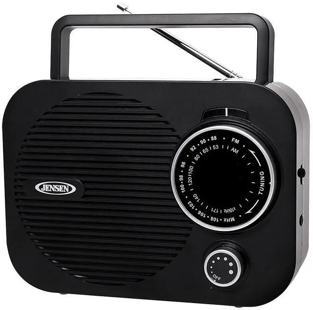 Alt view image 7 of 9 - JENSEN Portable AM/FM Radio w/ Aux jack (black) MR-550-BK