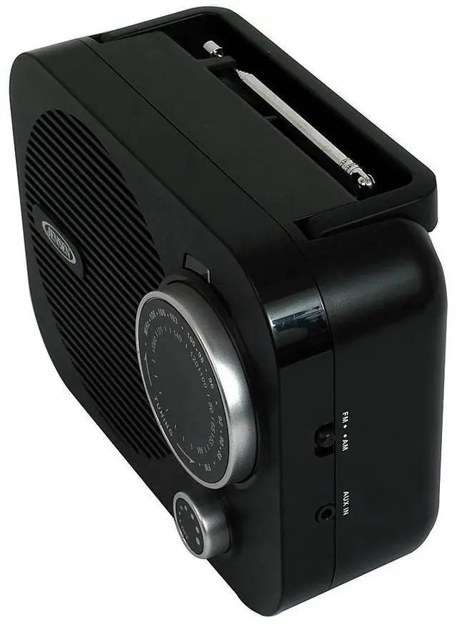 Alt view image 9 of 9 - JENSEN Portable AM/FM Radio w/ Aux jack (black) MR-550-BK