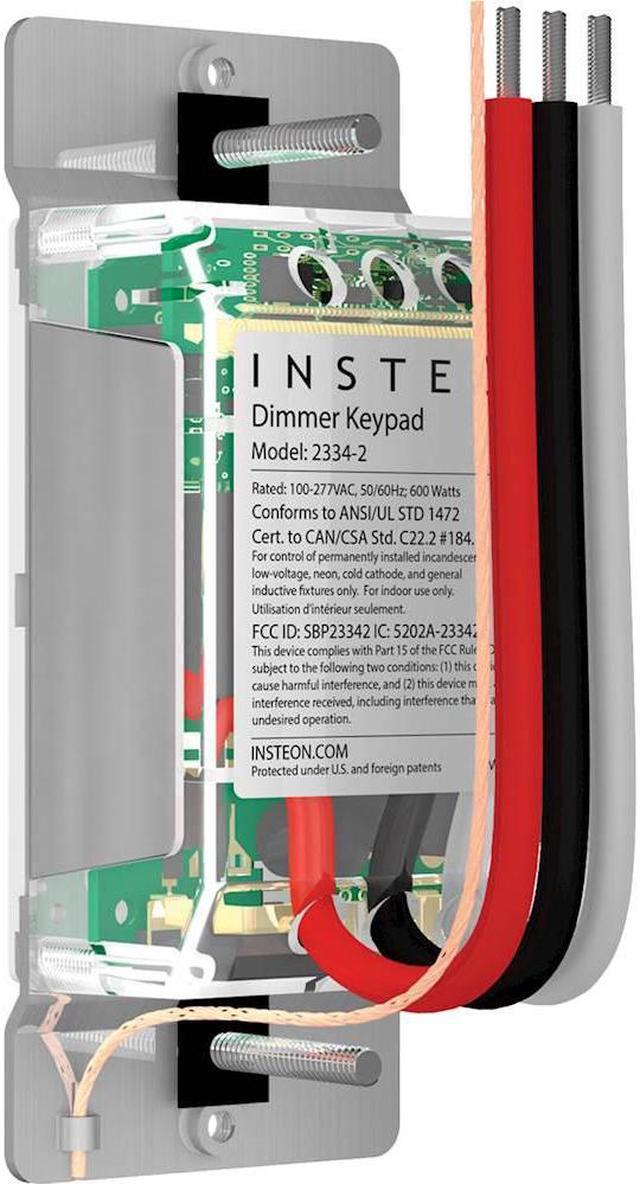 Alt view image 18 of 19 - INSTEON Keypad Dimmer Switch (Dual-Band), 8-Button, White