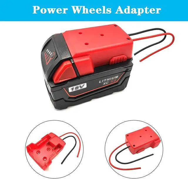 Alt view image 2 of 6 - Power Wheel Adapter For Milwaukee M18 Battery18V Power Wheels Adapter M18 Adapter Dock Battery Adapter M18 18V Dock Power Connector 12 Gauge Robotics