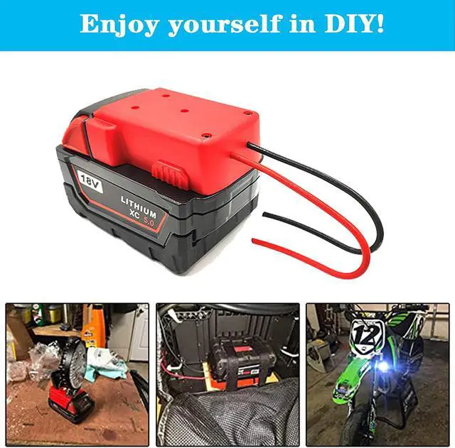 Alt view image 5 of 6 - Power Wheel Adapter For Milwaukee M18 Battery18V Power Wheels Adapter M18 Adapter Dock Battery Adapter M18 18V Dock Power Connector 12 Gauge Robotics