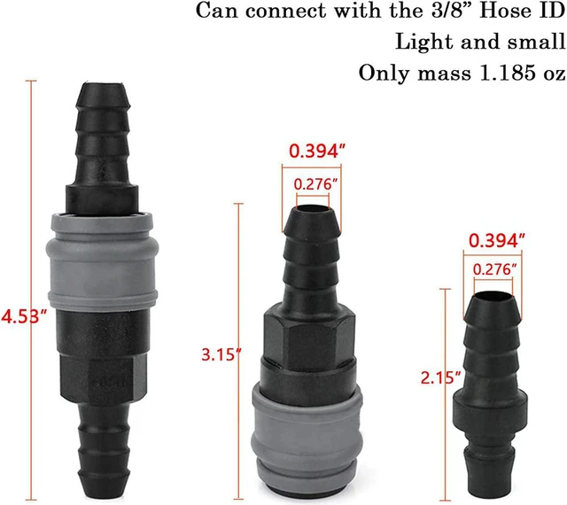 Alt view image 2 of 6 - Quick Disconnect Set, Air Hose Fitting Quick Connect Coupler, 3/8" Barb Hose, Air Compressor Accessories Fitting, Industrial Type C