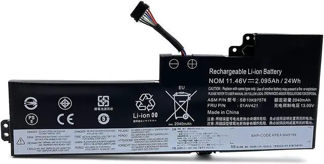 Alt view image 2 of 6 - 01Av421 Sb10K97578 New Laptop Battery Replacement For Lenovo Thinkpad A475 A485 T470 T480 Tp25 Series Notebook 01Av419 01Av420 Sb10K97577 Sb10K97576 11.46V 24Wh 2095Mah