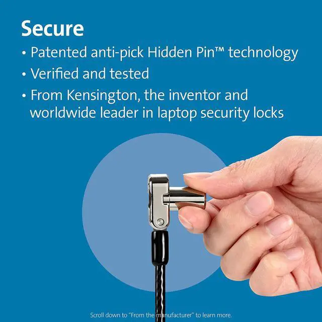 Alt view image 4 of 6 - Kensington Universal 3-In-1 Keyed Cable Lock - Twin Lockheads For Laptops & Other Devices (K63380Ww)