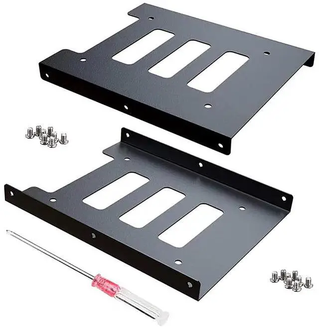 Main image of Ssd Mounting Bracket 2 Pack Ssd Mounting Bracket 2.5 To 3.5 Adapter Ssd Hdd Hard Disk Drive Bays Holder Metal Mounting Bracket Adapter With Screws For Pc Ssd