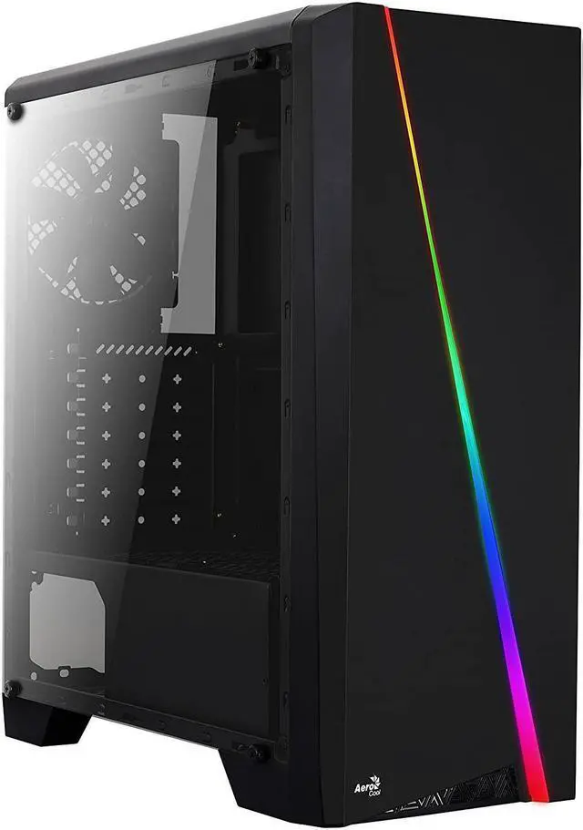 Alt view image 13 of 13 - AeroCool Cylon RGB Mid Tower with Acrylic Side Window, Black