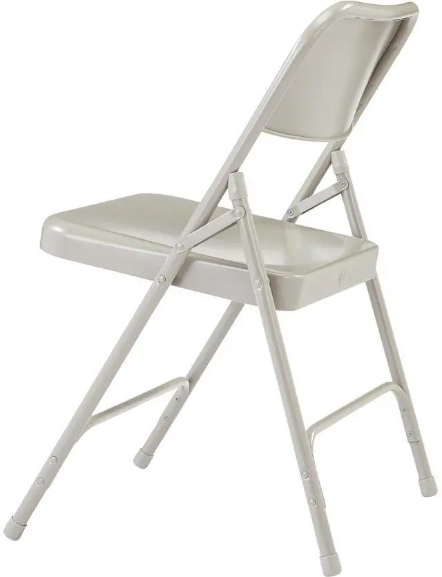 Alt view image 7 of 10 - NPS 202 Premium All-Steel Double Hinge Folding Chair - Supports Up to 500 lb - 17.25" Seat Height - Gray - 4/Carton