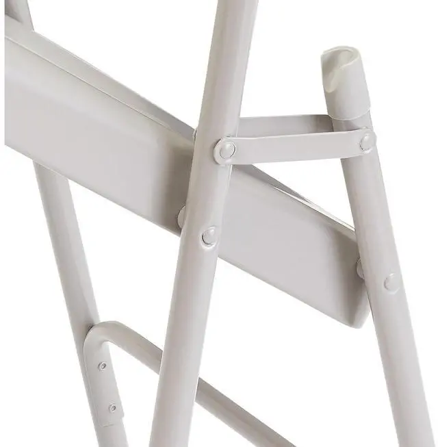 Alt view image 8 of 10 - NPS 202 Premium All-Steel Double Hinge Folding Chair - Supports Up to 500 lb - 17.25" Seat Height - Gray - 4/Carton