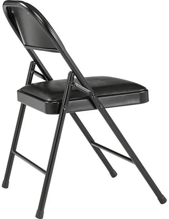 Alt view image 5 of 10 - NPS 950 Vinyl Padded Steel Folding Chair - Supports Up to 250 lb - 17.75" Seat Height, Black - 4/Carton