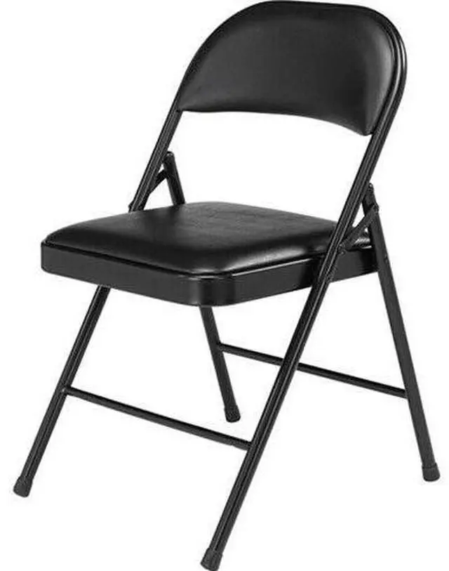 Alt view image 6 of 10 - NPS 950 Vinyl Padded Steel Folding Chair - Supports Up to 250 lb - 17.75" Seat Height, Black - 4/Carton