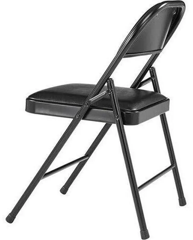 Alt view image 7 of 10 - NPS 950 Vinyl Padded Steel Folding Chair - Supports Up to 250 lb - 17.75" Seat Height, Black - 4/Carton