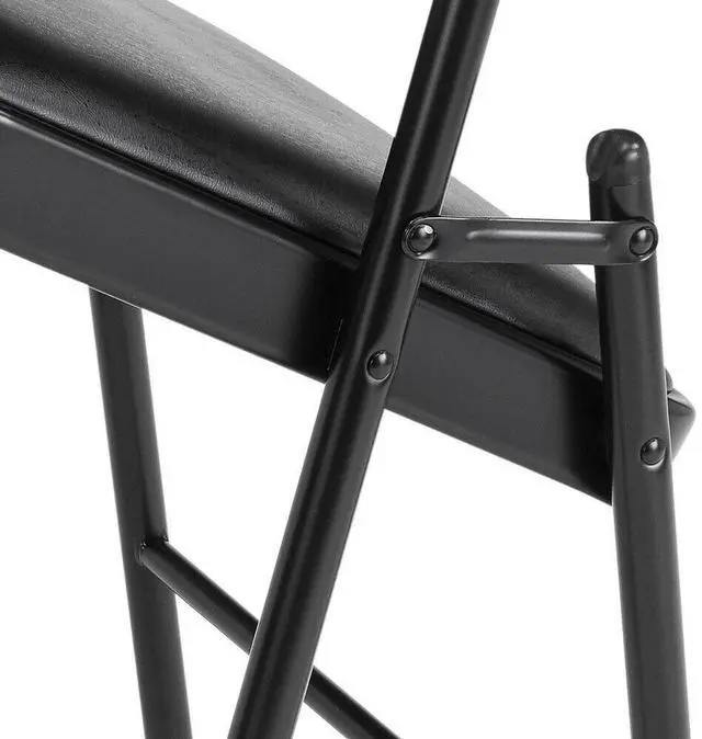 Alt view image 9 of 10 - NPS 950 Vinyl Padded Steel Folding Chair - Supports Up to 250 lb - 17.75" Seat Height, Black - 4/Carton