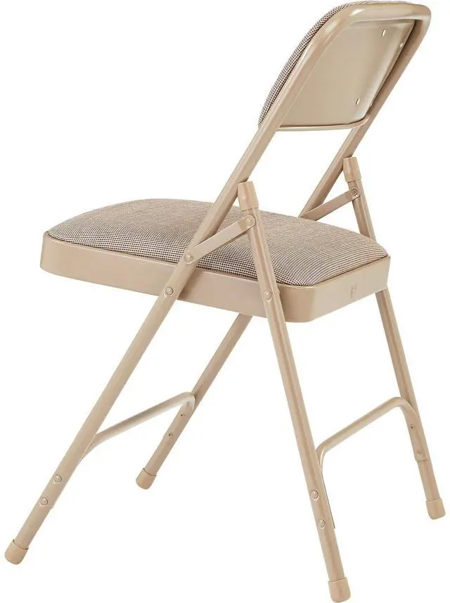 Alt view image 7 of 10 - NPS 2201 Deluxe Fabric Upholstered Dual-Hinge Premium Folding Chair - Supports Up to 500 lb - Cafe Beige - 4/Carton