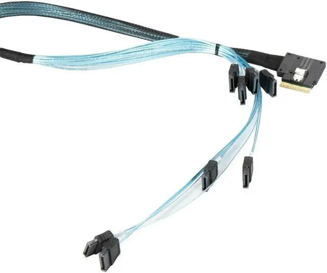 Alt view image 2 of 3 - Supermicro CBL-SAST-0827 SLIMLINE SAS x8 (LA) to 8 SATA x4,INT, 70CM,32AWG