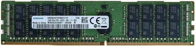 Alt view image 2 of 10 - Samsung 16GB DDR4 SDRAM Memory Module - 16 GB (1 x 16 GB) - DDR4-2400/PC4-19200 DDR4 SDRAM - CL17 - 1.20 V - ECC - Registered - 288-pin - DIMM