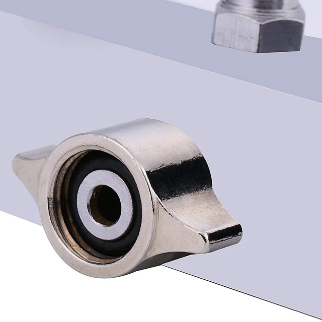 Alt view image 3 of 7 - Airbrush Air Hose Quick Disconnect Coupler, 3-Way Airbrush Air Hose Splitter Adjust Air Regulation Valve Knob