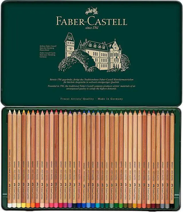 Alt view image 3 of 7 - Faber-Castel Pitt Pastell Coloured Pencils in Metal Case of 36, Count (Pack of 1), Assorted