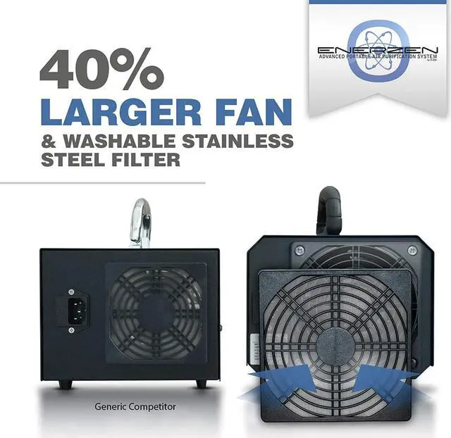 Alt view image 4 of 7 - Enerzen Ozone Generator 11,000mg Industrial O3 Air Purifier Deodorizer Sterilizer (11,000mg - Black)
