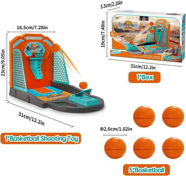 Alt view image 2 of 4 - EOKKTOY Mini Desktop Basketball Shooting Game,Classic Arcade Finger Shoot Toy Sets for Kids 3+ & Adults,Indoor Office Tabletop Catapult Game & Family Competition,Ideal Gift-Stress Relief (1-Player)