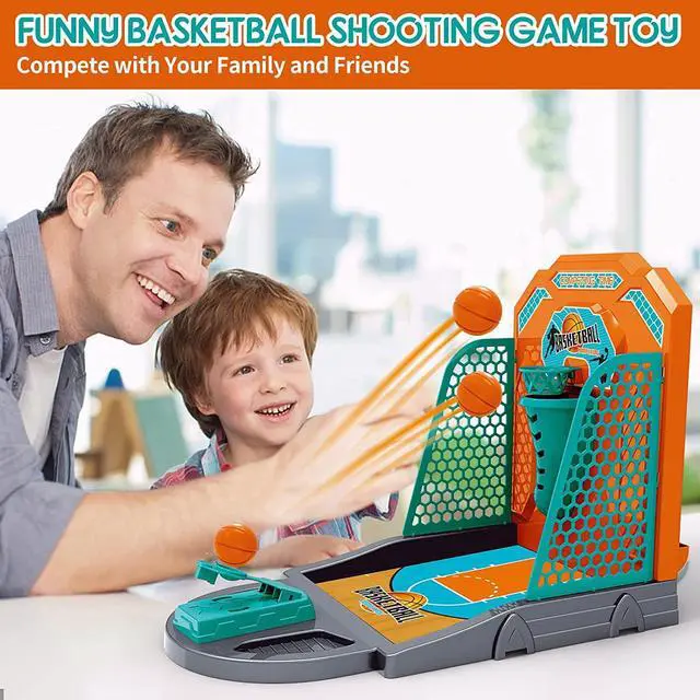 Alt view image 3 of 4 - EOKKTOY Mini Desktop Basketball Shooting Game,Classic Arcade Finger Shoot Toy Sets for Kids 3+ & Adults,Indoor Office Tabletop Catapult Game & Family Competition,Ideal Gift-Stress Relief (1-Player)