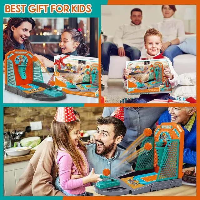 Alt view image 4 of 4 - EOKKTOY Mini Desktop Basketball Shooting Game,Classic Arcade Finger Shoot Toy Sets for Kids 3+ & Adults,Indoor Office Tabletop Catapult Game & Family Competition,Ideal Gift-Stress Relief (1-Player)