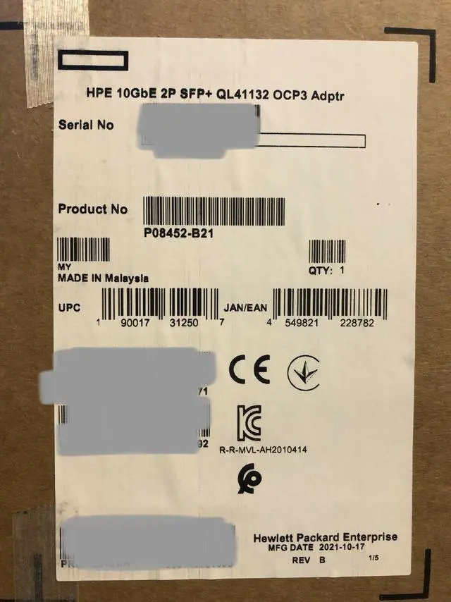 Main image of HPE Marvell 10GbE 2P SFP+ QL41132 OCP3 Network Adapter NIC 2 Port 10GE 10Gb