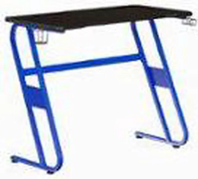 Alt view image 20 of 20 - Blue Gaming Ergonomic Desk with Cup Holder and Headphone Hook