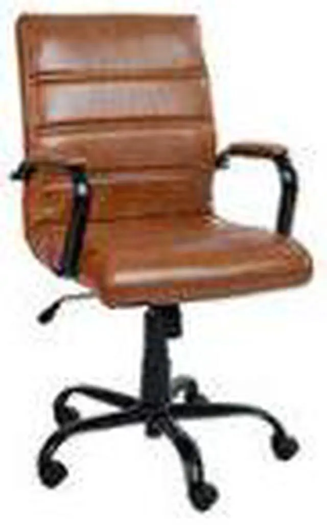 Alt view image 9 of 20 - Flash Furniture Whitney Ergonomic LeatherSoft Swivel Mid-Back Executive Office Chair Brown/Black (GO2286MBRBK)