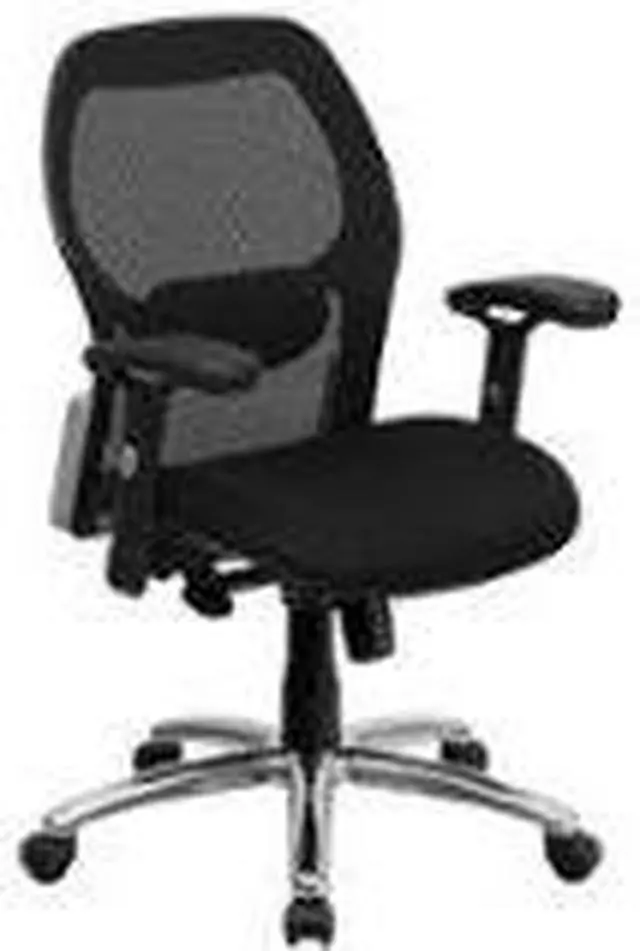 Alt view image 17 of 20 - Mid-Back Black Super Mesh Executive Swivel Chair with Knee Tilt Control and Adjustable Arms