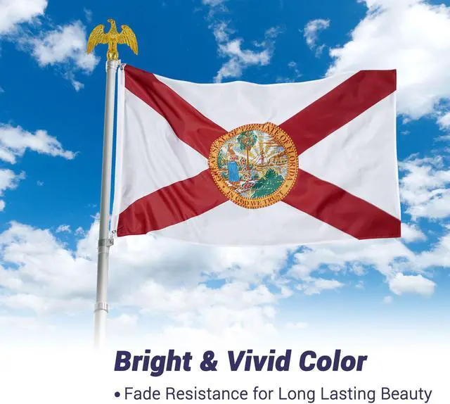 Alt view image 2 of 14 - 3X5 Ft Florida State Flag Banner Polyester Fade Resistant Grommet Indoor Outdoor