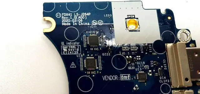Alt view image 2 of 8 - Dell Latitude 7410 Daughterboard Circuit Board Usb Audio Ls-J264P Wp85P 0Wp85P
