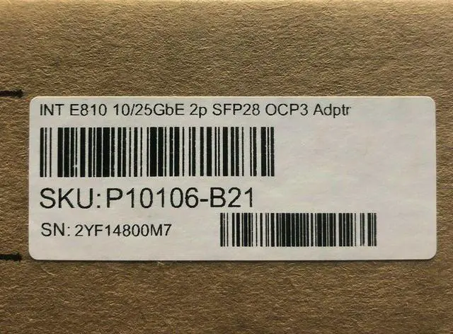 Alt view image 3 of 3 - HPE 25GbE 10GbE 2P SFP28 Intel E810 OCP3 Network Adapter NIC 2 Port 10G 25G 25GE