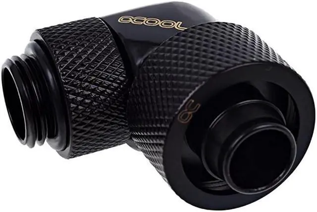 Alt view image 4 of 6 - Alphacool Eiszapfen 3/8" ID x 5/8" OD G1/4 90° Rotatable Compression Fitting - Black (17236)
