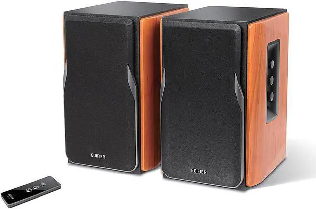Alt view image 9 of 13 - Edifier R1380T Powered Bookshelf Speakers, 2.0 Stereo Active Near Field Monitors, Studio Monitor Speaker, 42 Watts RMS -  Brown (Pair)