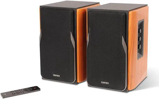 Alt view image 9 of 14 - Edifier R1380DB Active Bluetooth Bookshelf Speakers - Optical/Coaxial Input - 2.0 Wireless Studio Monitor Speaker - 42W RMS - Wood