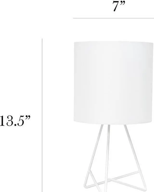 Alt view image 15 of 19 - Simple Designs Down to the Wire Table Lamp with Fabric Shade, White with White Shade