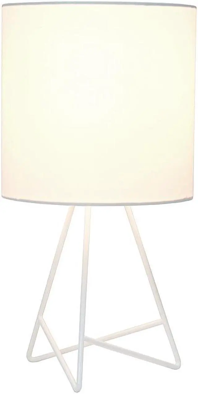 Alt view image 13 of 19 - Simple Designs Down to the Wire Table Lamp with Fabric Shade, White with White Shade