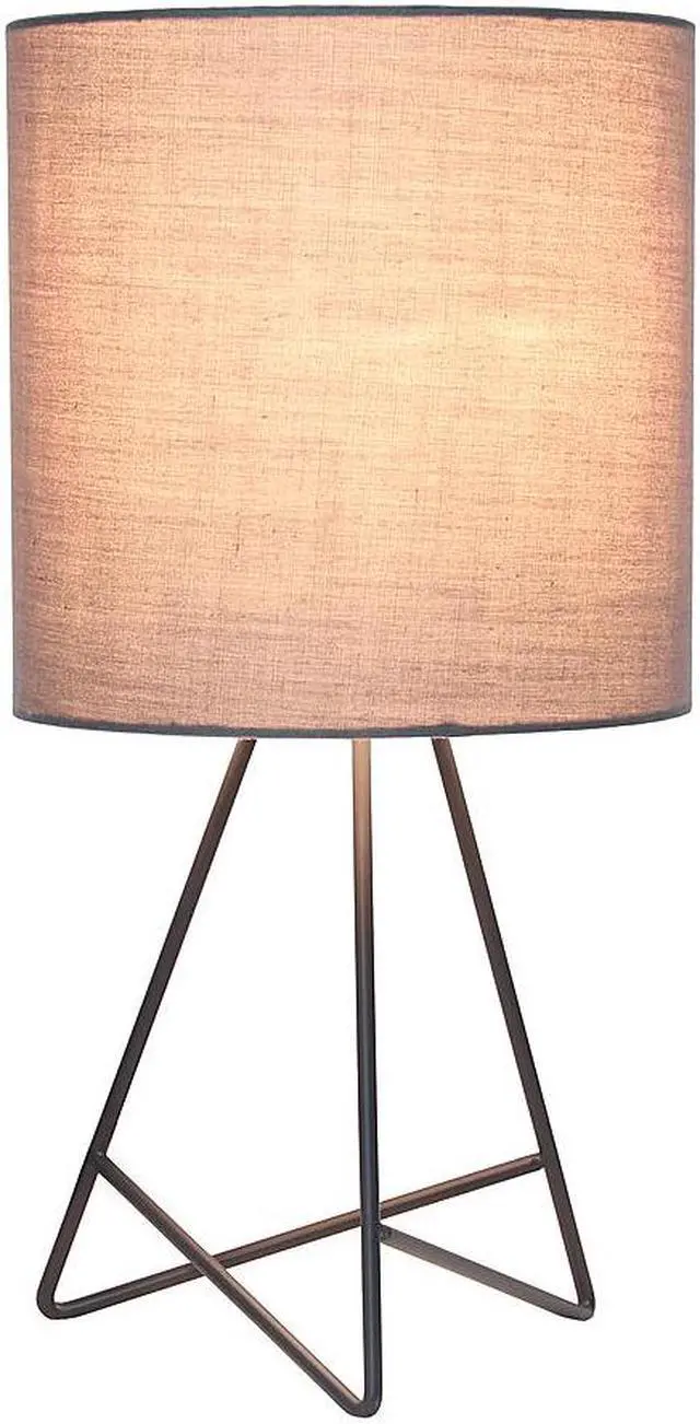 Alt view image 15 of 20 - Simple Designs Down to the Wire Table Lamp with Fabric Shade, Gray with Gray Shade