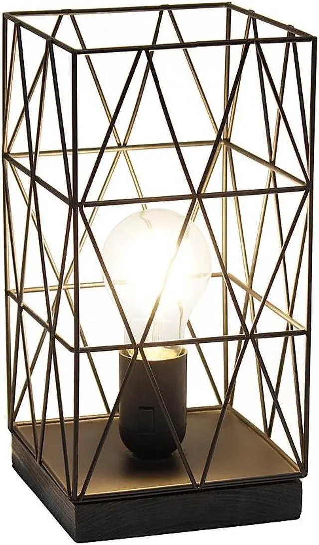 Alt view image 15 of 18 - Simple Designs Black Geometric Square Metal Table Lamp